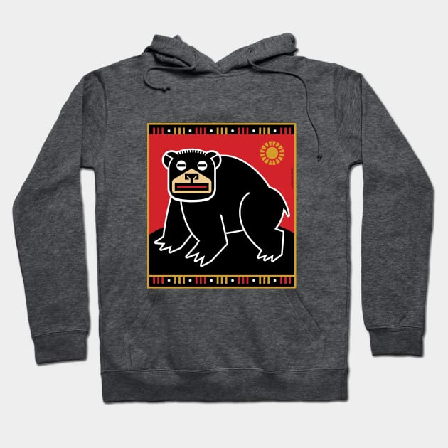 Big Black Bear Plaque Hoodie by Mindscaping